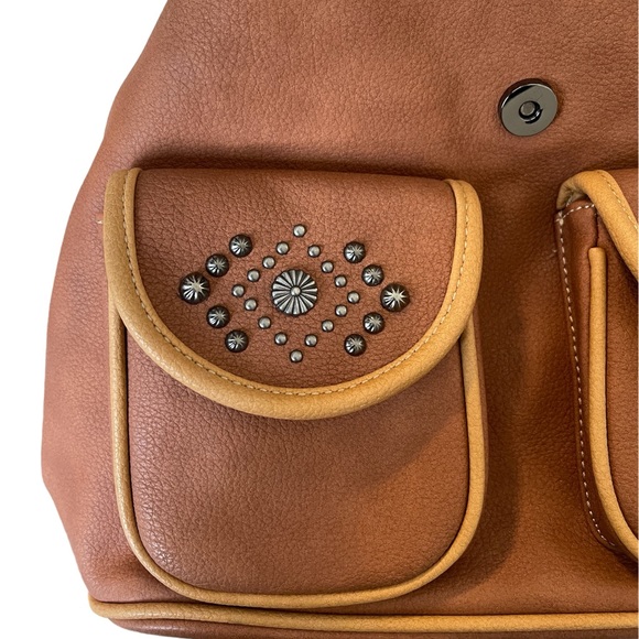 Montana West Western Studded CCW Backpack Brown - Picture 7 of 13